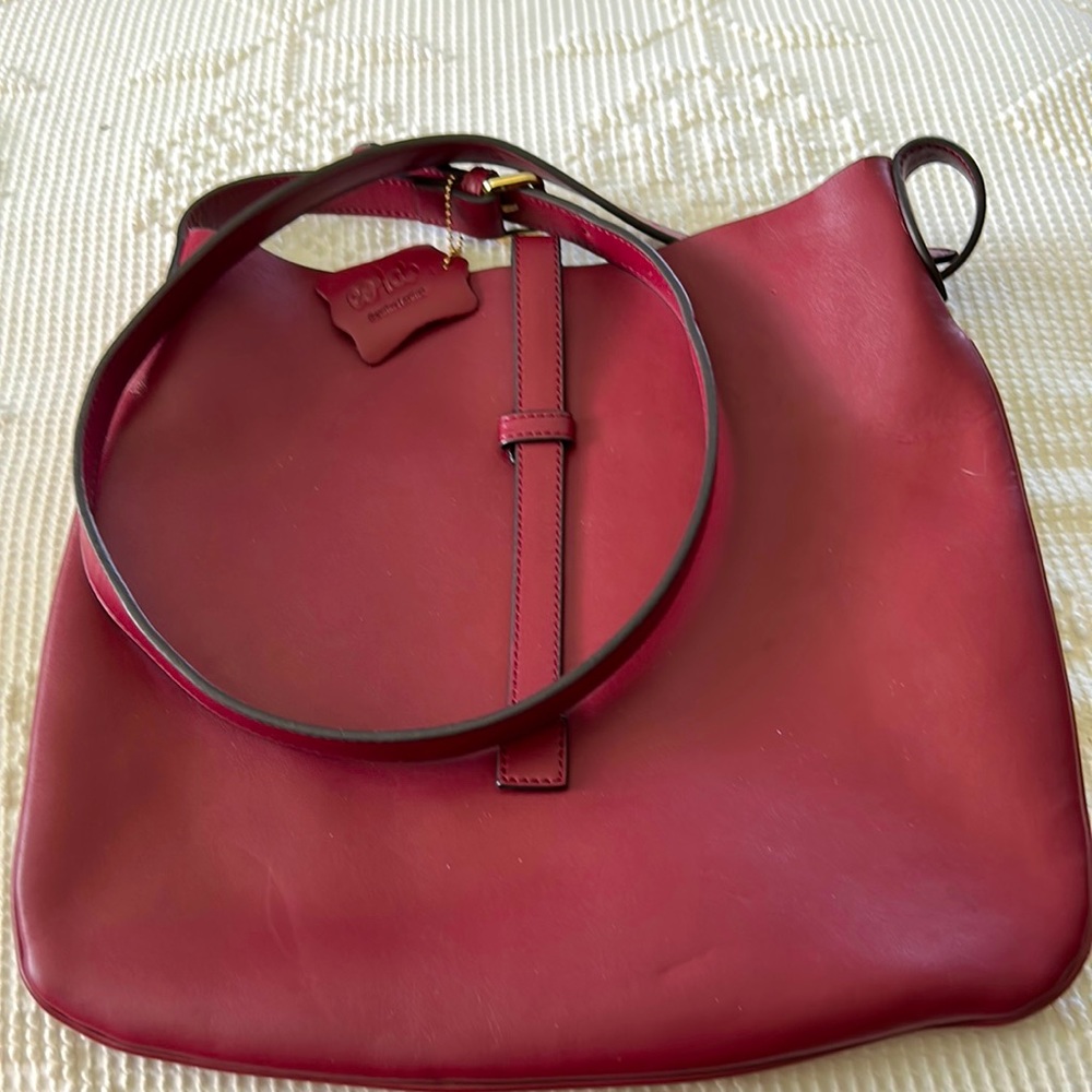 NWOT Colab Leather Burgundy Tote Pocketbook Purse Bag Crossover